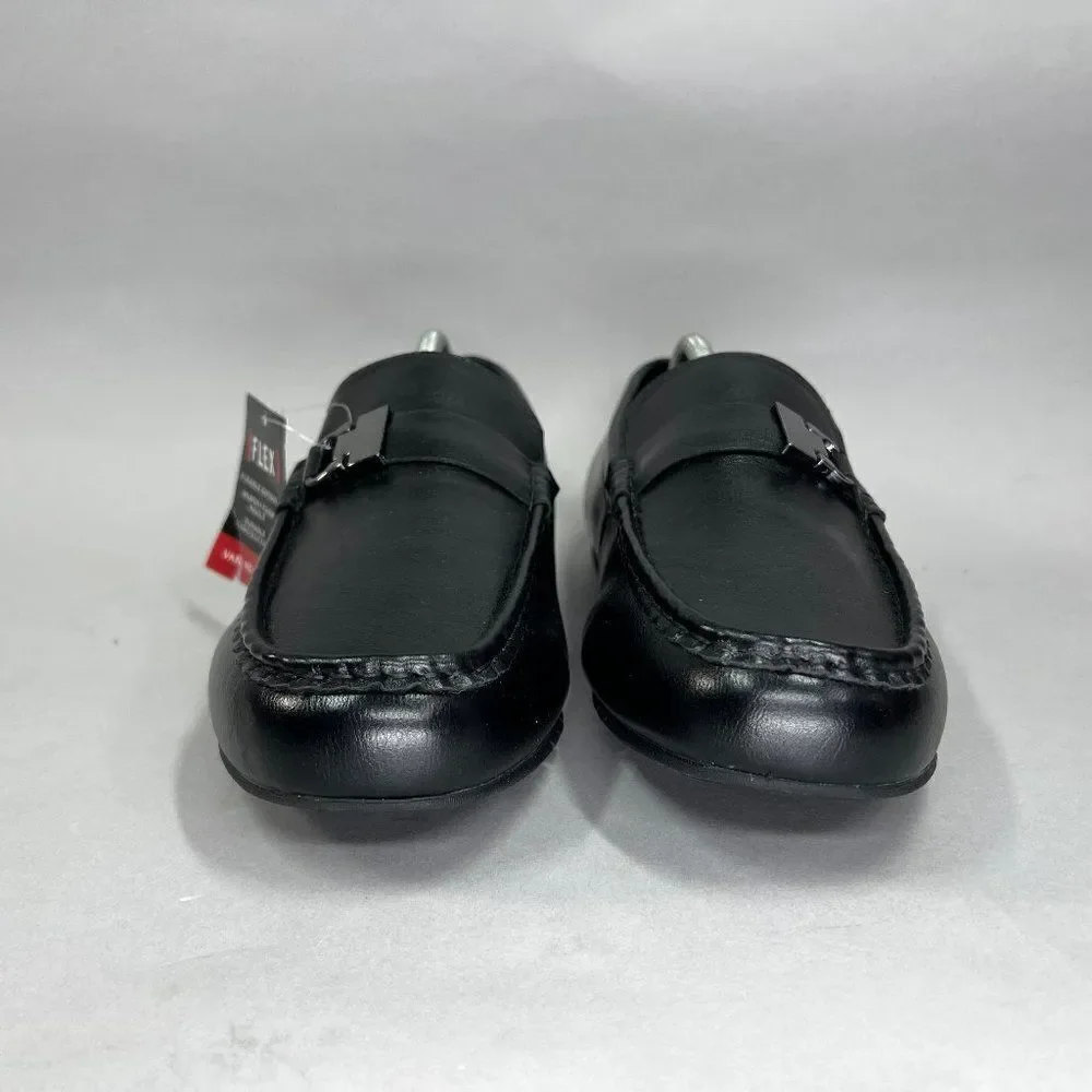 Van Heusen‎ Rail Driving Loafers Men's Size 11 Black Leather Slip On Dress Shoes
